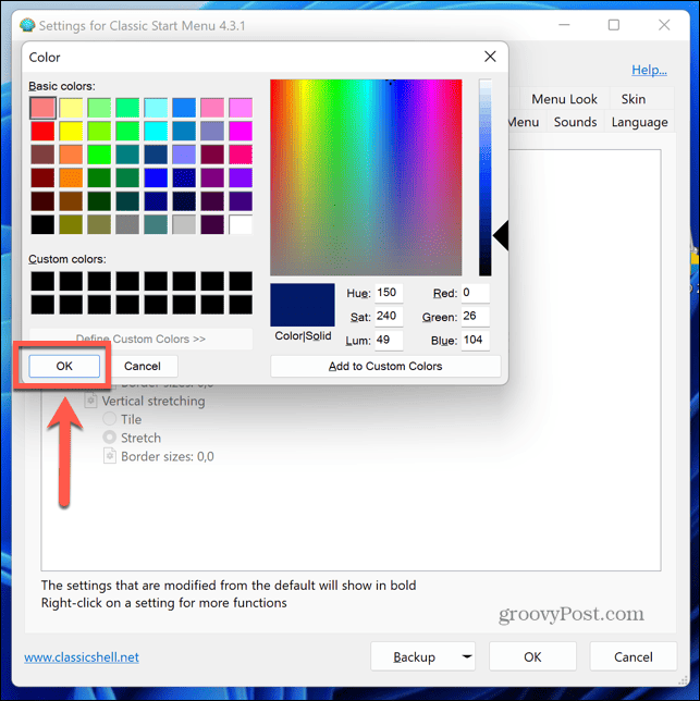 инструмент за избор на цвят на класическата обвивка на windows 11