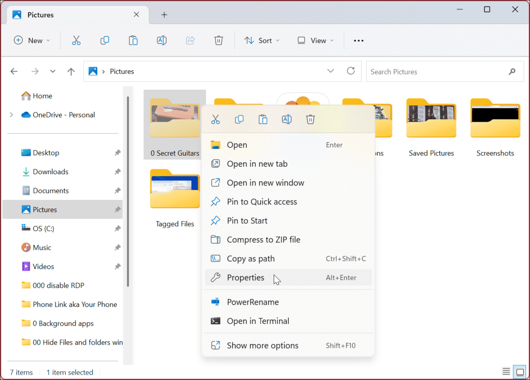 Скриване на файлове и папки в Windows 11