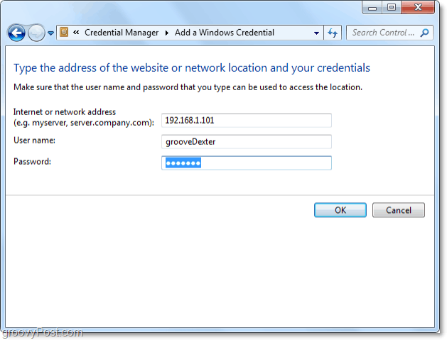 добавете мрежов ресурс към Windows 7 treult