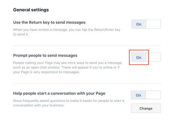 Функция за изпращане на съобщения във Facebook Messenger.