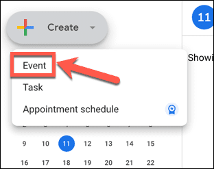 събитие в календара на Google