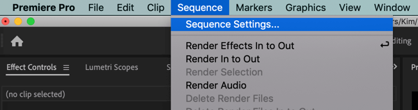 Използвайте шестстепенен работен поток, за да създадете видео за множество платформи, стъпка 1, създайте отделни настройки на последователността на проектите Premiere Pro 16: 9 и 1: 1