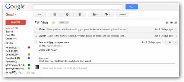 Как да активирате изглед на разговор, подобен на Gmail, в Thunderbird