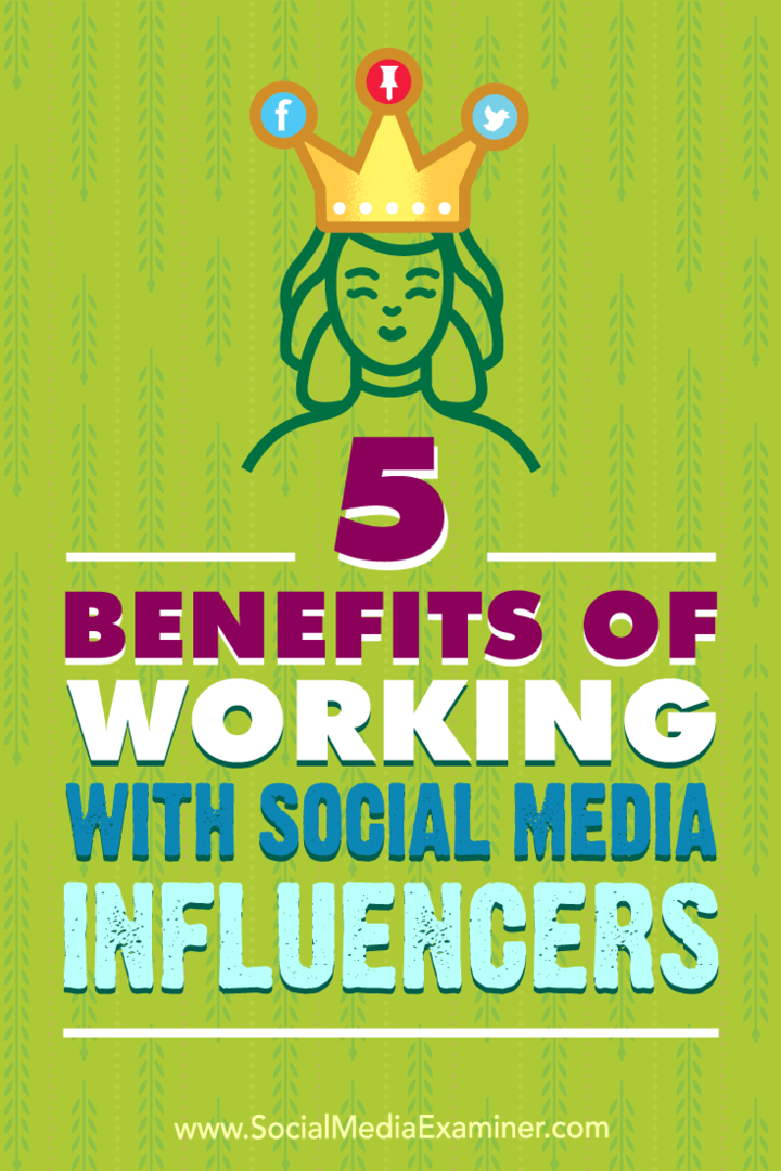 5 ползи от работата с влиятелни лица в социалните медии от Шейн Баркър в Social Media Examiner.