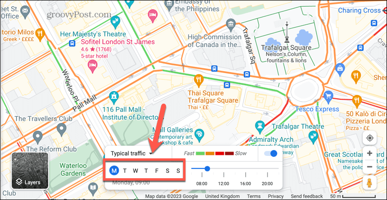 google maps типичен ден за трафик