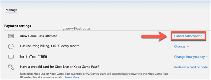 Анулиране на абонамент за Xbox