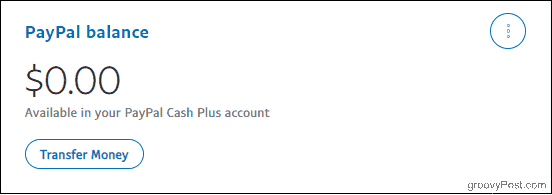 Баланс на сметката в PayPal с сметка в брой Плюс