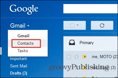 Работен плот за контакти със звезда в Gmail