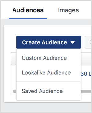 Създайте опции от падащото меню Audience на страницата Facebook Audiences