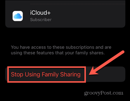 iphone спре да използва семейно споделяне