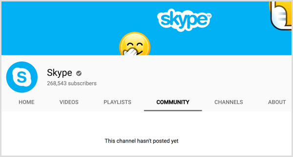 Каналът в раздела на общността на YouTube все още не е публикувал