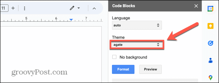 Тема за блокиране на код на google docs