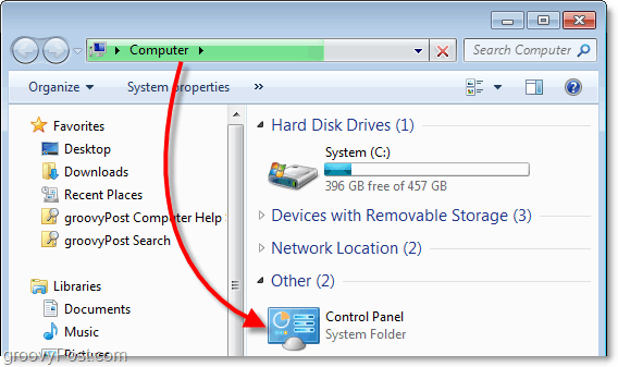 преглед на контролния панел от моя компютър в Windows 7