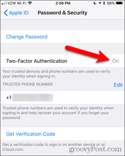 Двуфакторна автентификация на iOS