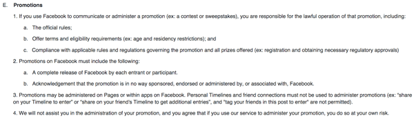 насоки и условия за обслужване на facebook
