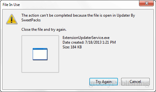 не мога да изтрия файл, който се използва в момента