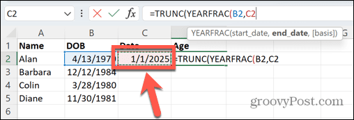 крайна дата на excel