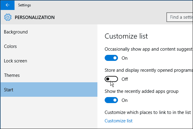 Windows 10: Премахване на елементи от списъка с най-често използваните в менюто Старт