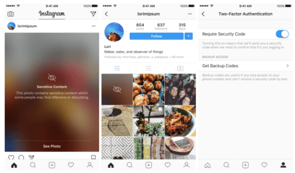 Instagram разширява двуфакторното удостоверяване за всички потребители и започва да размива чувствителното съдържание.