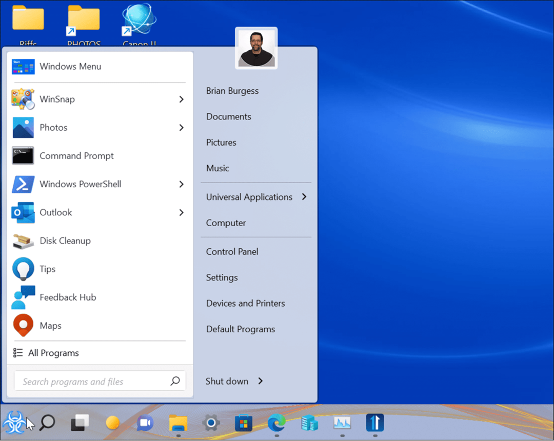 подобрете стартовото меню на Windows 11 и лентата на задачите със старт 11