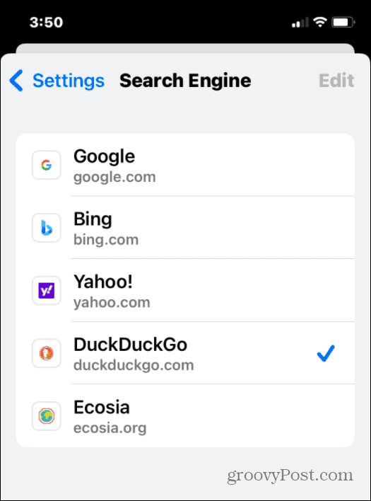 Google Chrome Изберете търсачка