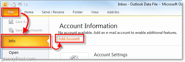 добавете Gmail към Outlook 2010