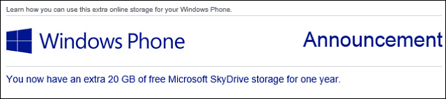 Потребителите на Windows Phone получават 20GB безплатно SkyDrive пространство