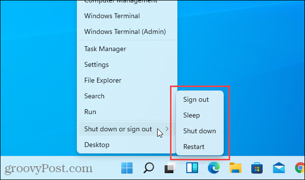 Няма опция за хибернация в менюто на Windows + X в Windows 11