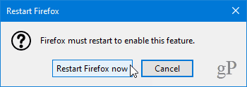 Рестартирайте Firefox