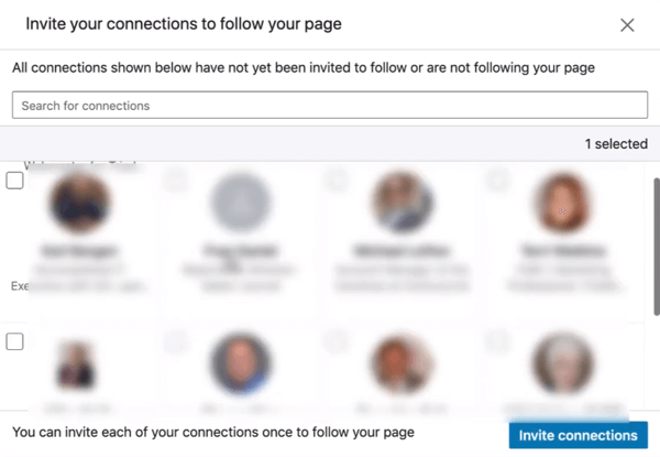 Поканете връзките да следват вашата страница в LinkedIn, стъпка 2.