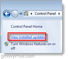 преглед на инсталираните актуализации на Windows 7