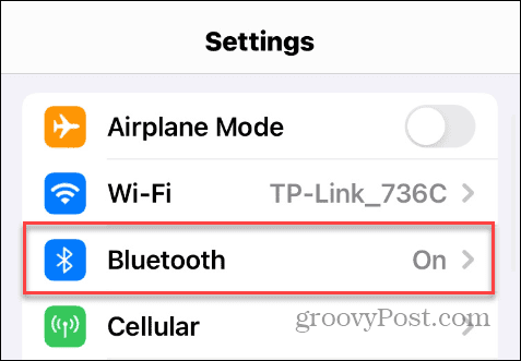Bluetooth опция в настройките на iOS