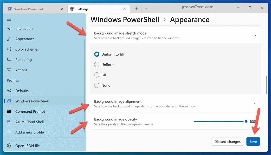 Промяна на фона в Windows Terminal