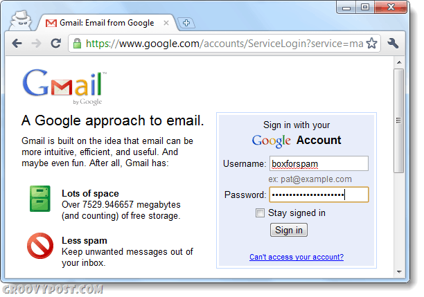влезте в gmail втори път, използвайки „инкогнито“ за вход в множество акаунти
