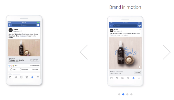 Creative Shop на Facebook дебютира нов производствен подход, наречен Create to Convert, лесно рамка за добавяне на леко движение към неподвижни изображения, за да се създадат по-завладяващи и ефективни реклами с директен отговор.