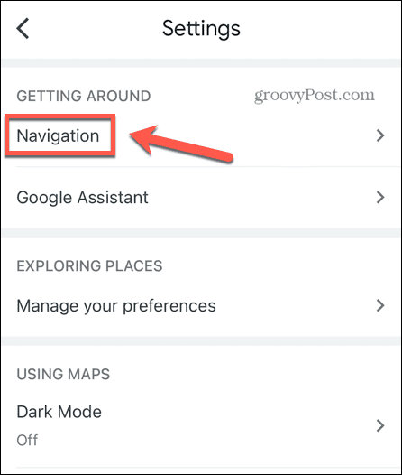 настройки за навигация в Google Maps
