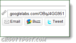 бутон за споделяне на URL адрес на googlelabs
