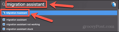асистент за мигриране на прожектори на mac
