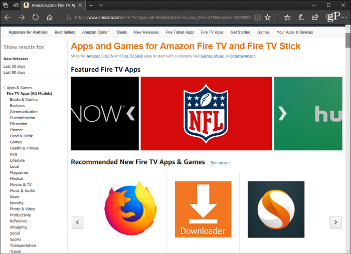 Приложения Fire TV Amazon Сайт
