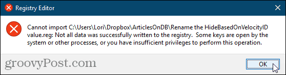 Не мога да импортирам reg файл за системния регистър на Windows
