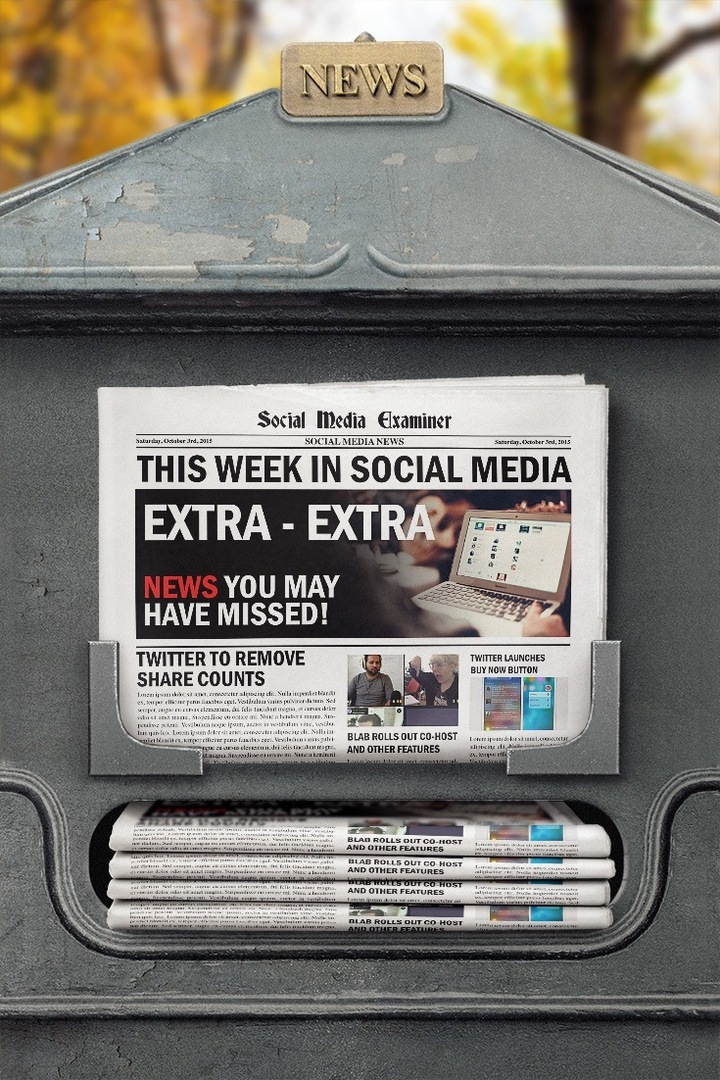 Twitter за премахване на броя на споделянията: Тази седмица в социалните медии: Social Media Examiner