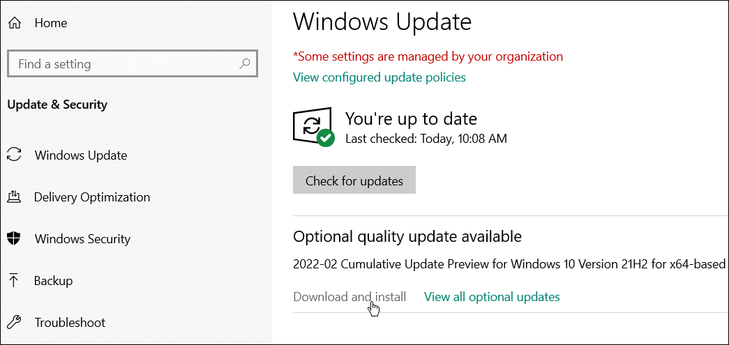 Windows update коригира лентата на задачите на Windows, която се показва на цял екран