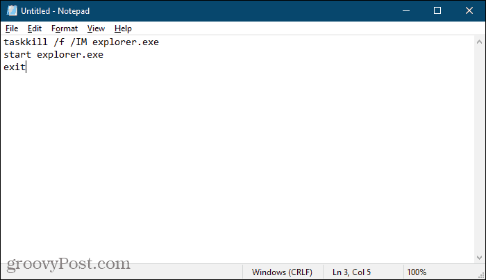 Създайте партиден файл с помощта на Notepad в Windows 10