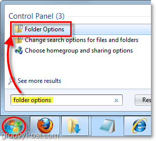 коригирайте опциите на папките за Windows 7