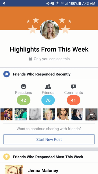 Facebook споделя потребителски акаунт „Акценти“ за избрани лични профили.