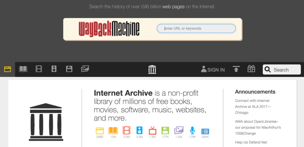 Уебсайтове като Way Back Machine могат да улавят съдържание от сайтове в социални медии, които търсачките индексират.
