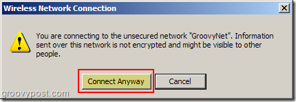 Безжична мрежово предупреждение за безжична мрежова връзка на Windows XP:: groovyPost.com