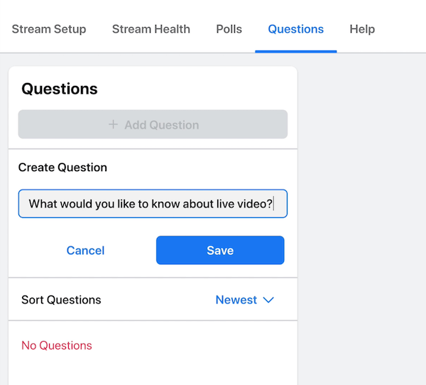 facebook опция на живо, за да публикувате въпрос за зрителите и аудиторията, на които да отговорите по време на излъчването си