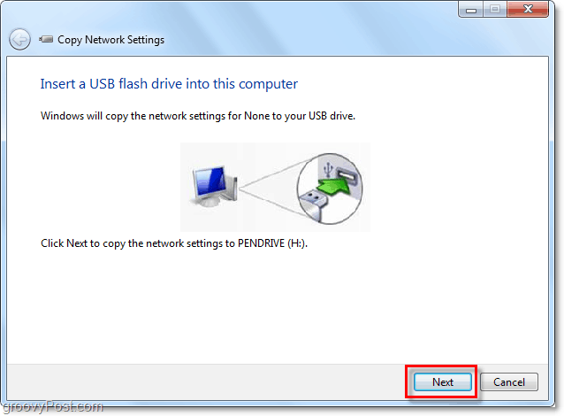 инструмент за архивиране на безжична връзка в Windows 7