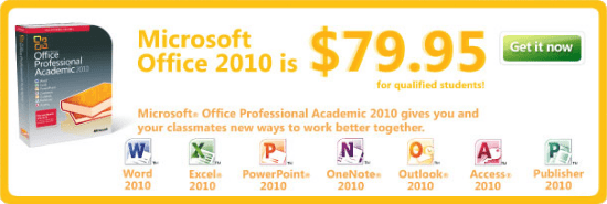 Отстъпка за студентски колеж - Office 2010 Образователна / академична версия на разположение сега
